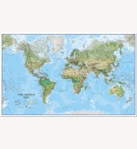Large Environmental World Wall Map (Pinboard)