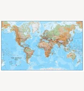 Large Physical World Wall Map (Laminated)
