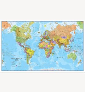 Large Political World Wall Map (Pinboard)