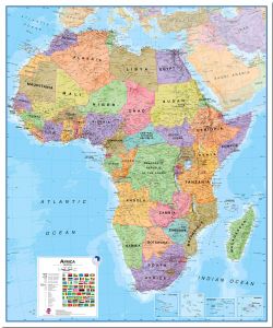 Large Political Africa Wall Map (Pinboard)