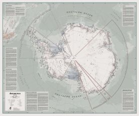 Executive Political Antarctica Wall Map