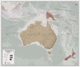 Executive Political Australasia Wall Map