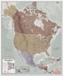 Large Executive Political North America Wall Map (Pinboard)