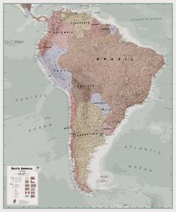 Executive Political South America Wall Map