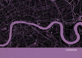 London City Street Map Print - Mauve