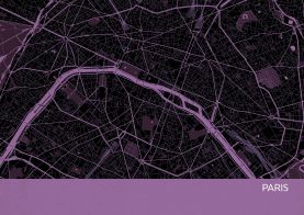 Paris City Street Map Print - Mauve