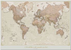 Large Personalized Antique World Map (Pinboard)