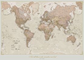 Huge Personalized Antique World Map (Laminated)
