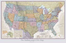 Large Personalized Classic USA Wall Map (Paper)