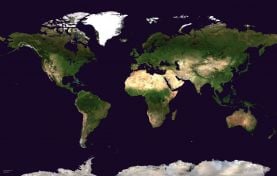 Large Satellite Map of the World (Laminated)
