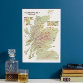 Scratch-Off Scotland Whisky Distilleries Print (Silk Art Paper)