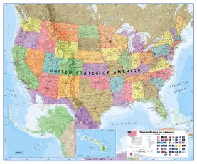 Huge Political USA Wall Map (Paper)