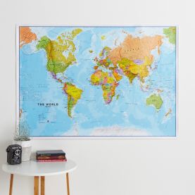 Large Political World Wall Map (Paper Single Side Lamination)