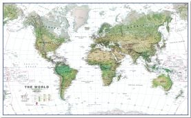 Large Environmental World Wall Map - White Ocean (Pinboard)