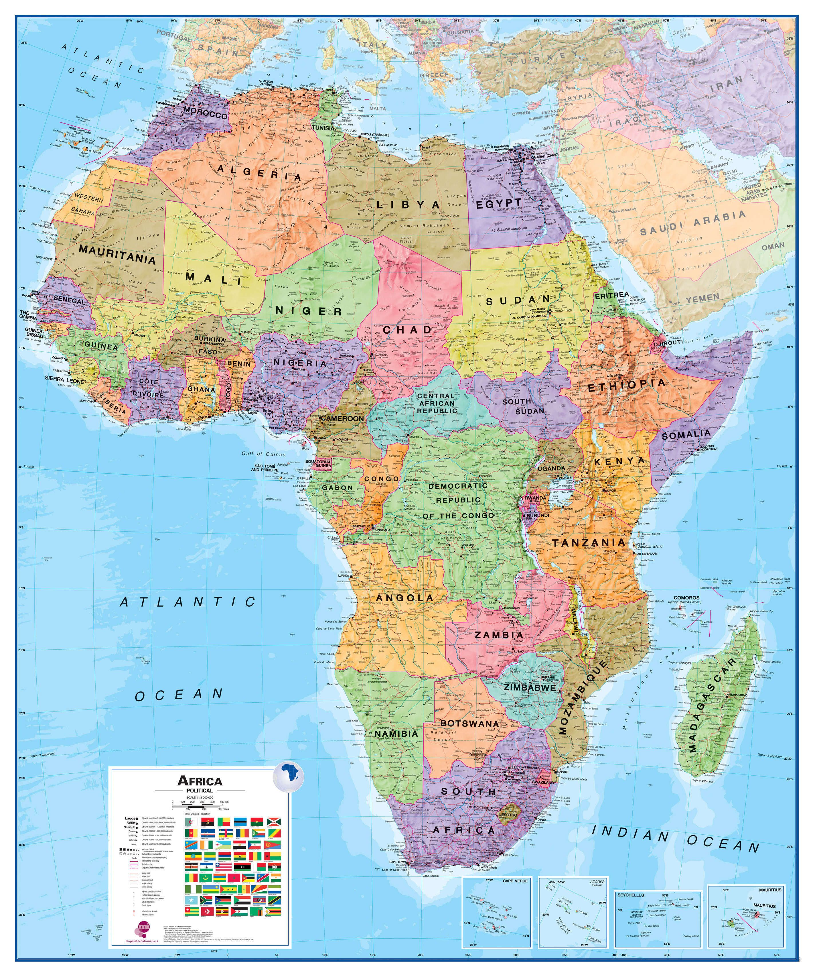 large-political-africa-wall-map-paper