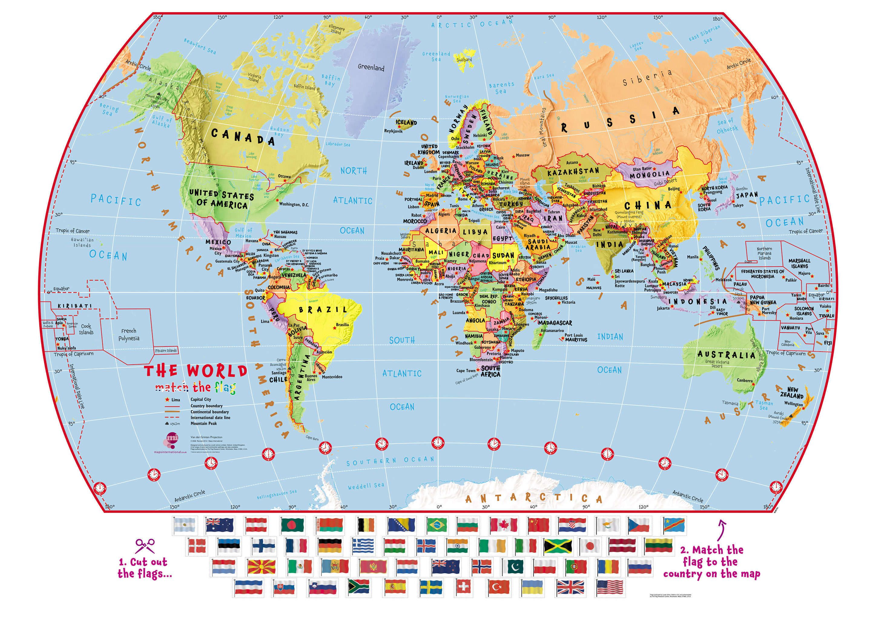 Match The Flags World Map