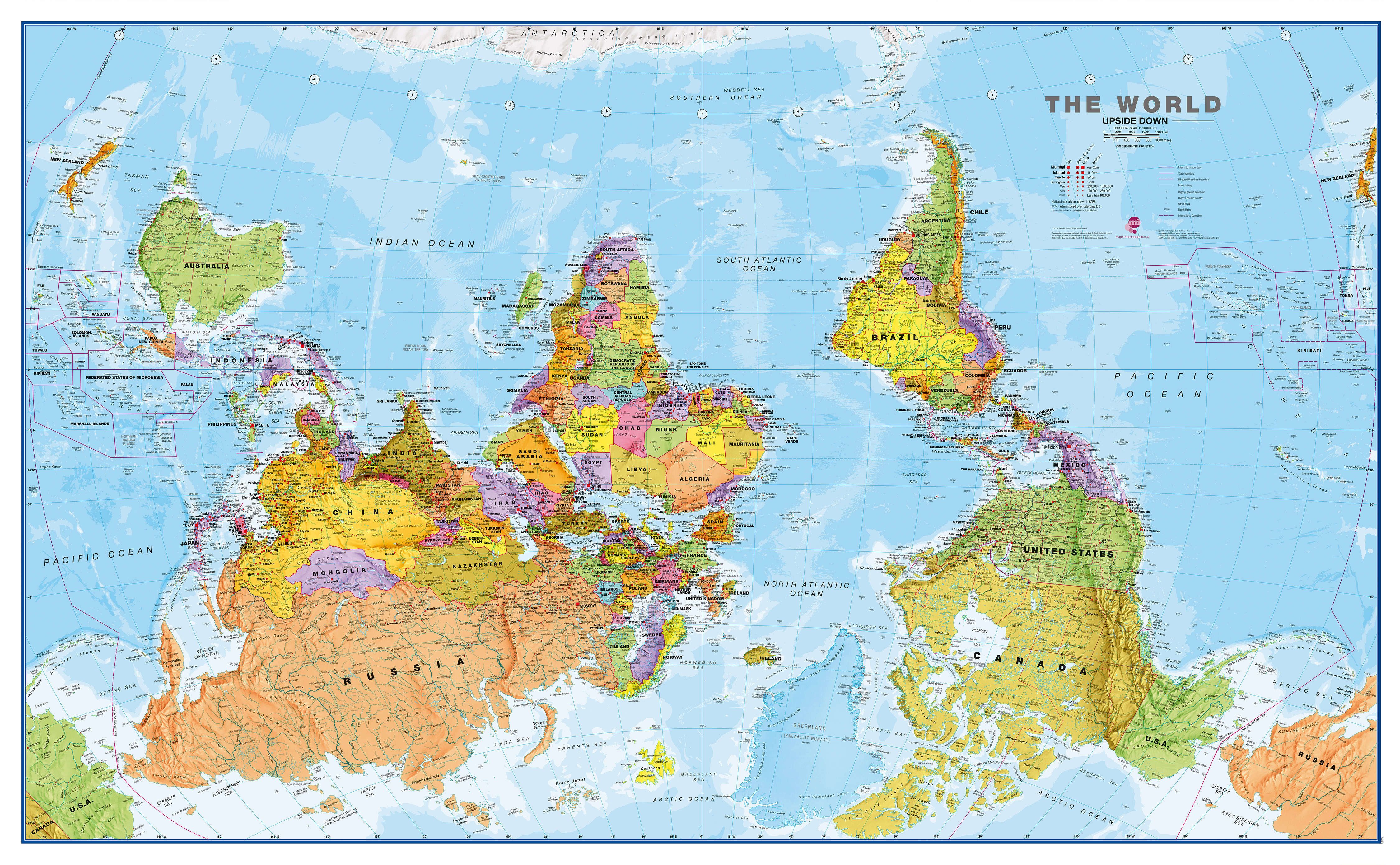 Buy Upside Down World Map World Wall Map