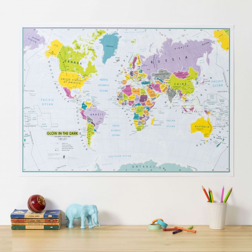 Children's Glow-in-the-Dark World Map