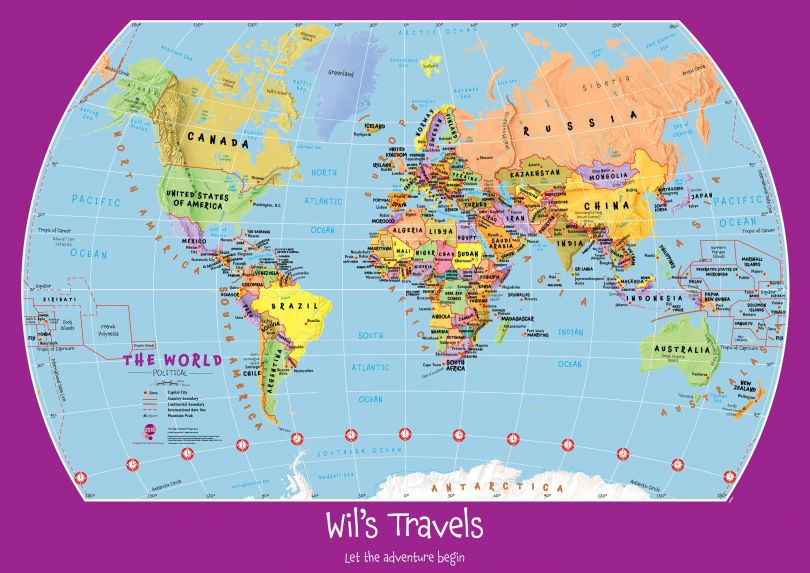 Personalized Child's World Map