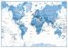 Children's Art Map of the World - Blue