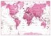Children's Art Map of the World - Pink