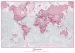 Personalized World Is Art Wall Map - Pink