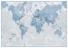 Large The World Is Art Wall Map - Blue (Laminated)