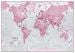 The World Is Art Wall Map - Pink