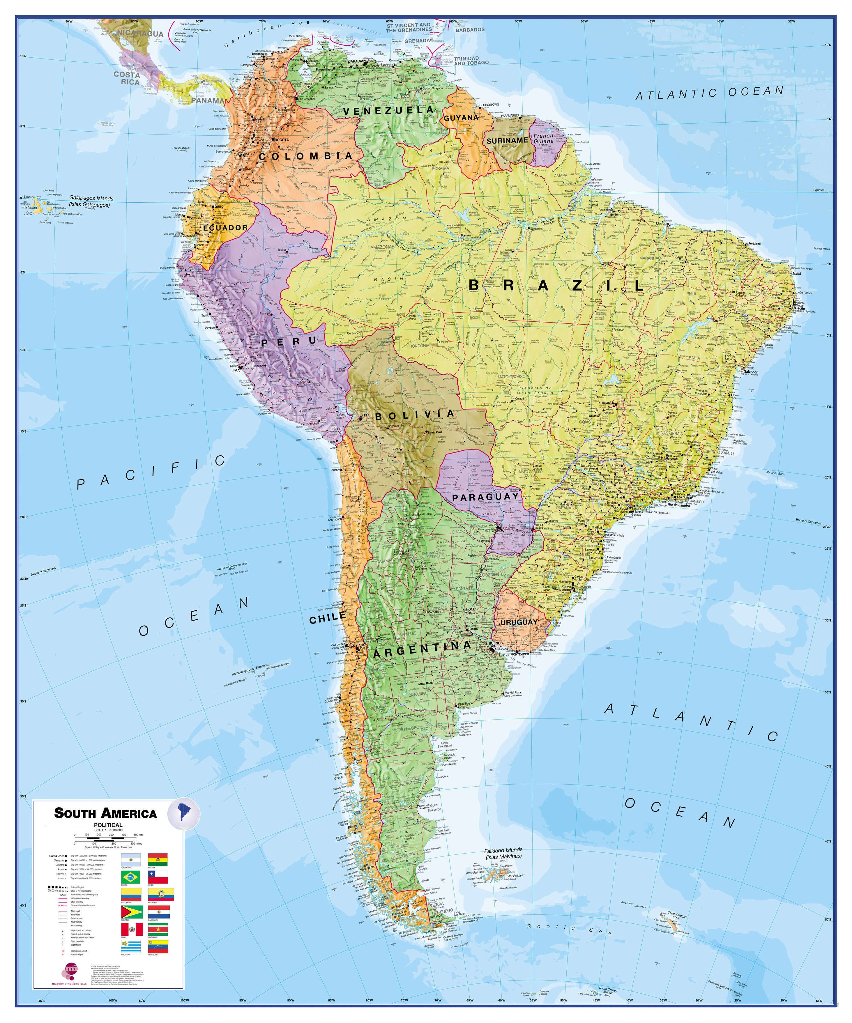 South America Map Printable