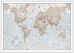 Small The World Is Art Wall Map - Neutral (Wood Frame - White)