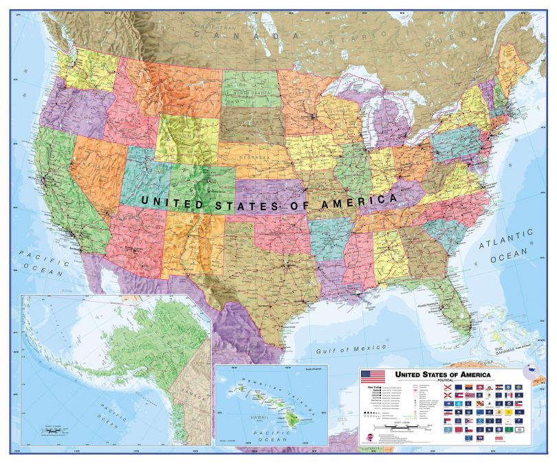 Political USA Wall Map